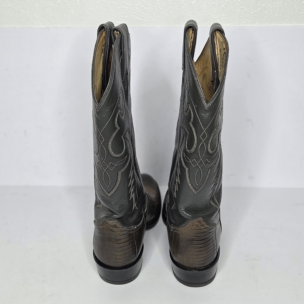 Tony Lama Nacogdoches Teju Lizard Round Toe Western Boots Men's Size 9.5 - Picture 6 of 10